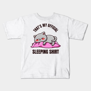 Sleeping Shirt Cute Cat Sleep Outfit Kids T-Shirt